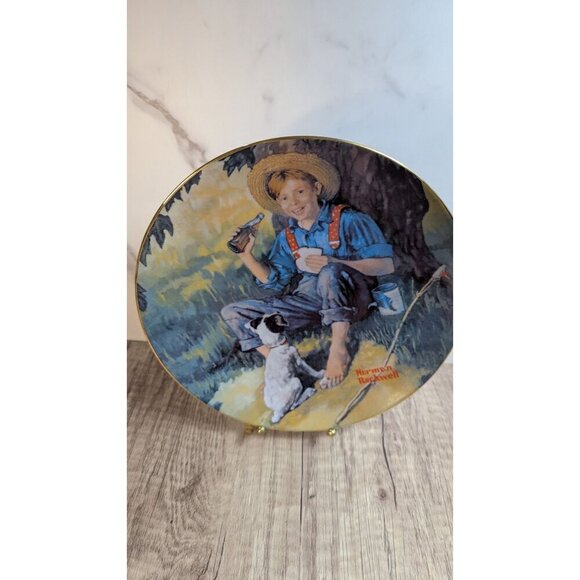 Norman Rockwells Barefoot Boy Collectors Plate Coca-Cola Limited Edition 1992 - Picture 2 of 9